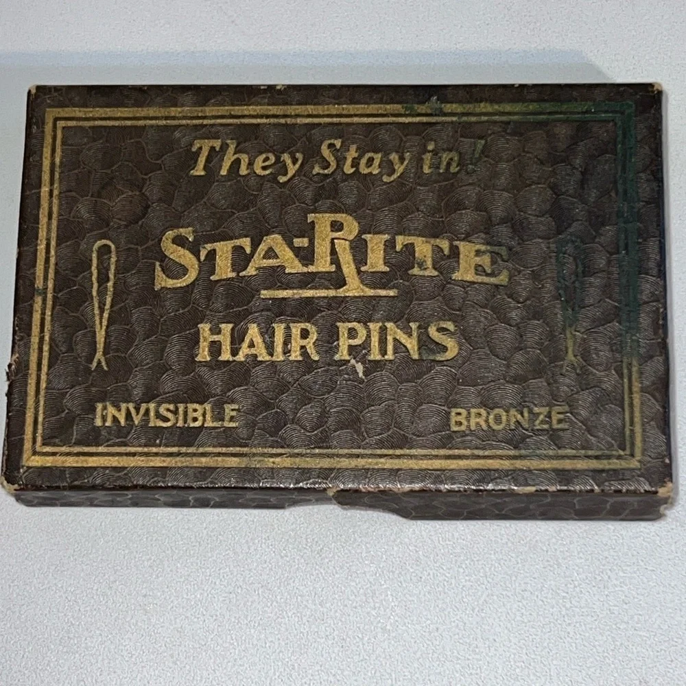 STA-RITE Vintage The Stay In Hair Pins Invisible Bronze